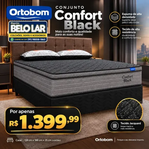 Conjunto Confort Black Ortobom