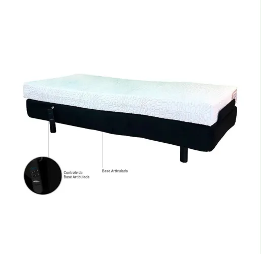 Cama C/ Controle Articulada Motorizada Ortobom - Base + Colchão