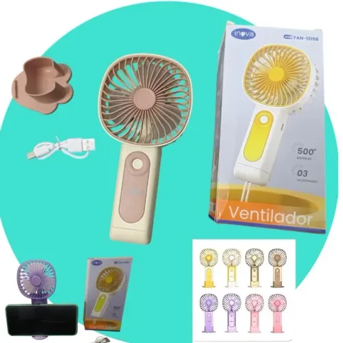 Ventilador Portátil De Mão Mini Recarregável Suporte Alça supor para celular