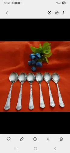 Kit 6 Colheres de Sorvete Hércules Classic Inox Gelodur 18-8. Antigo.