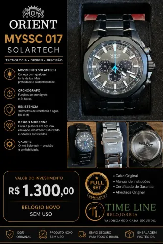 Relógio ORIENT MYSSC 017 SOLARTECH ? FULL SET