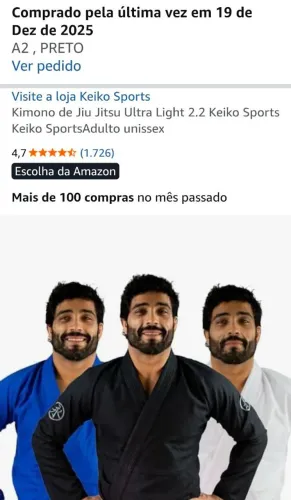 KIMONO Keiko ultra light A2 PRETO