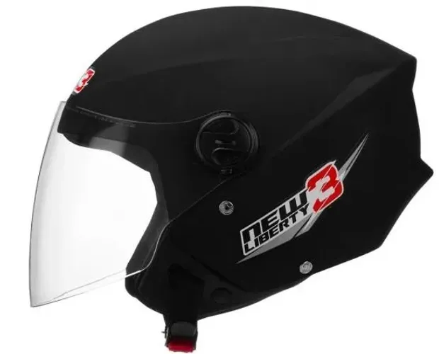 CAPACETE ABERTO PRO TORK NEW LIBERTY 3 SOLIDO PRETO FOSCO TAM. 60