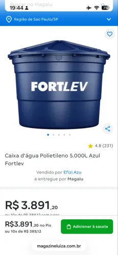 VENDO CAIXA D?ÀGUA de 5.000 LITROS
