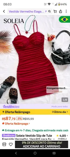 Vestido shein tamanho S veste até 42 não fica transparente