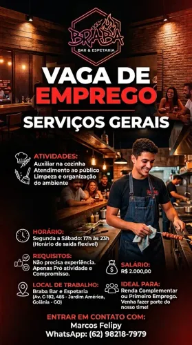 Vaga para Serviços Gerais no Jardim América