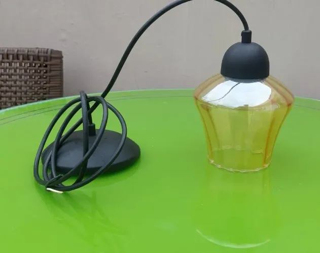 Luminaria pendente com cúpula de vidro estilo industrial retro vintage 