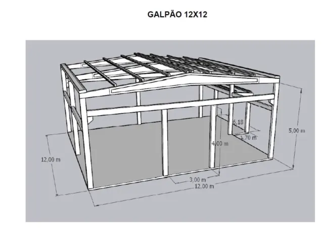 Galpão novo 12 x12 desmontado só levar