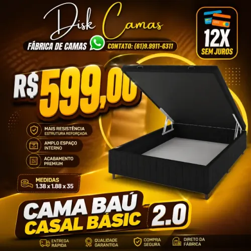 Cama Baú Casal com Qualidade de Fábrica e Super Desconto! Por apenas R$599,00