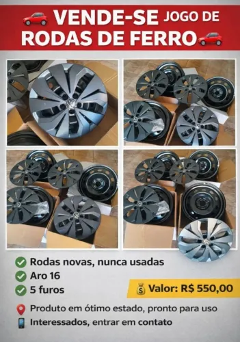 Rodas de ferro aro 16 ( cinco furos )