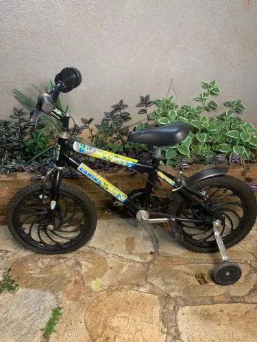 Bicicleta Infantil Aro 16 Preta C/Rodinhas
