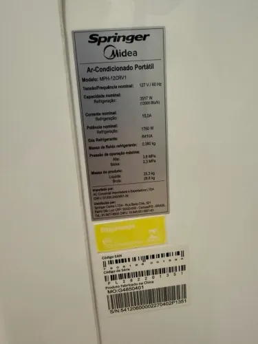 Vendo Ar condicionado portátil Springer Mídia 12.000BTU 110v