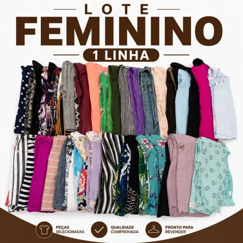?Fardo 50 peças 1 Linha para brechó