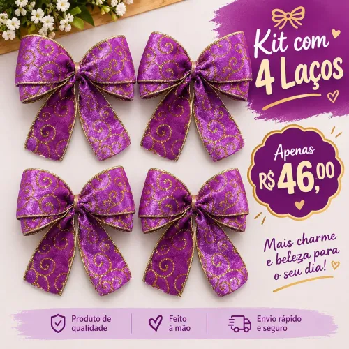 Laços para árvore de natal (18cm de largura) (diversas estampas)