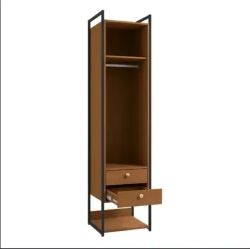 Armário Kappesberg Li051 1 Porta Estilo Industrial Canela/preto Fosco