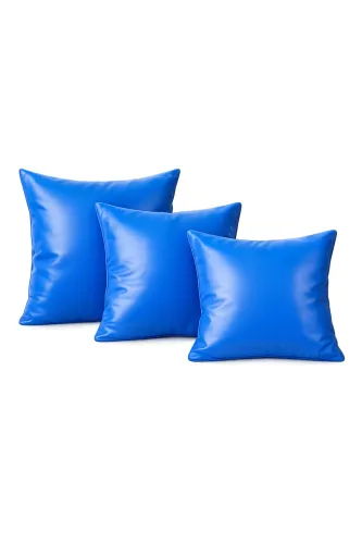 Capa de Almofada Courino Azul Bic 45x45 - Sintética Impermeável c/ Zíper