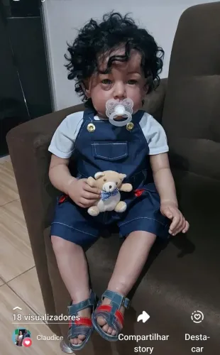 Bebê Reborn 70cm, novo, molde Liam, afro maravilhoso, corpo em tecido de alta qualidade,.