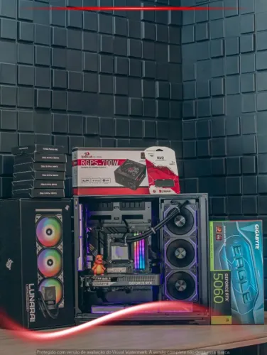 Desktop Gamer Ryzen 7 5800X, RTX 5060, 32GB, NVMe 1TB, WC 360mm, Gabinete Lian Li