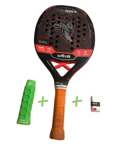 Raquete de Beach Tennis AMA Fire Bee 3k + UnderGrip + Grip