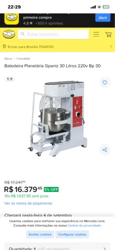 batedeira de bolo 40 litros