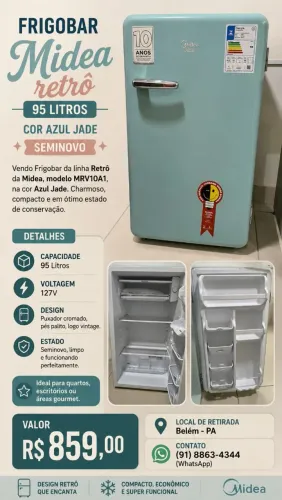 Frigobar Retrô Mideia 95 Litros