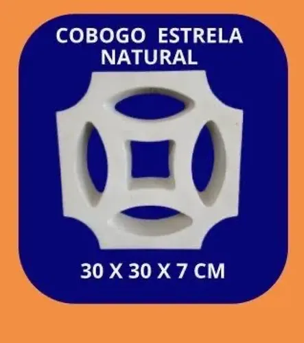 Cobogó estrela natural 30x30x7