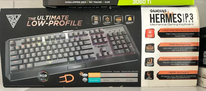 Teclado Mecânico Gamer Gamdias Hermes P3 RGB Low Profile