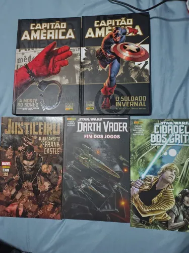 Lote hqs Marvel Capitão América Justiceiro Star Wars