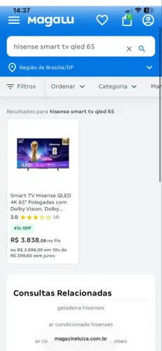 Tv hisense 65?