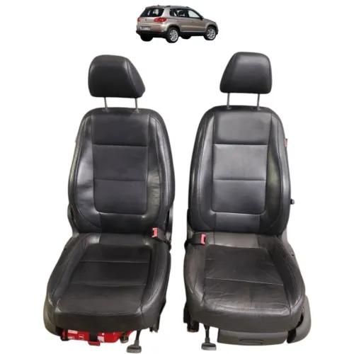 Par Banco Couro Dianteiro Vw Tiguan 2011 2012 2013 2014 2015 Preto