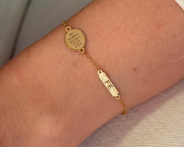 Pulseira infantil ouro 18k