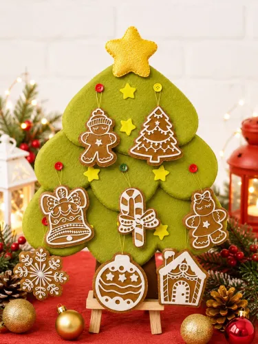 Árvore de Natal interativa em feltro 