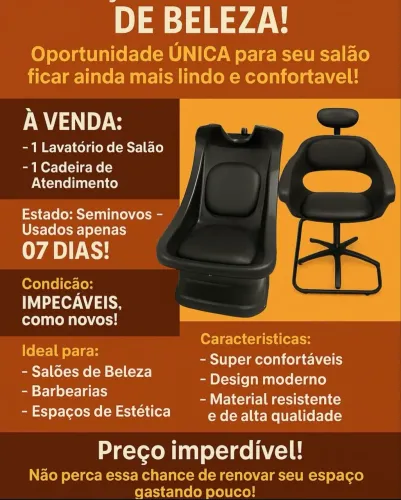 Cadeira para salão de beleza 