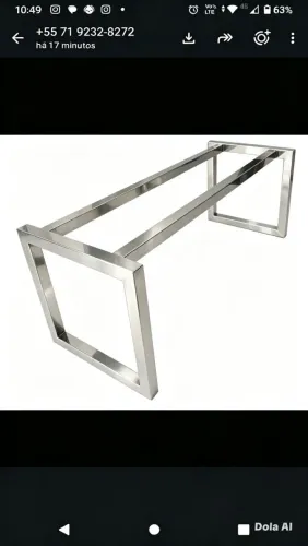 Base de mesa inox aço