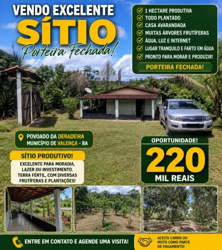 Vendo excelente sítio no município de Valença