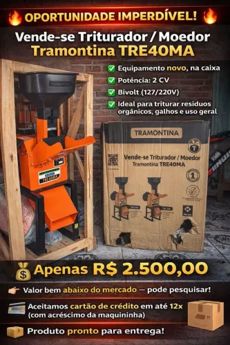 Triturador Forrageiro 2CV 110/220v Mono TRE40MA Tramontina
