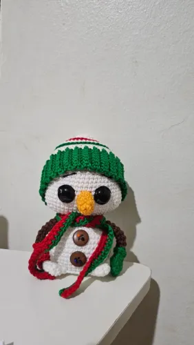 Boneco de Neve em Amigurumi, Crochê 
