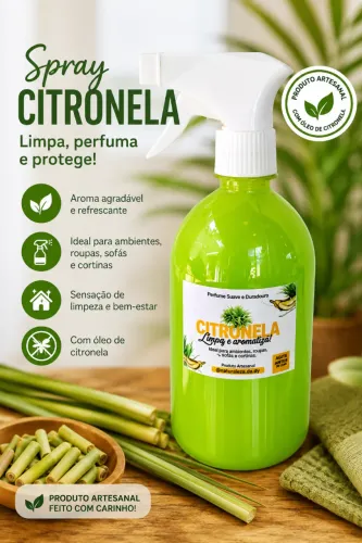 Spray de Citronela 500ml - Repelente Natural para Ambientes | Proteção e Frescor