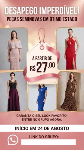 Grupo de desapego exclusivo feminino dia 24 de agosto