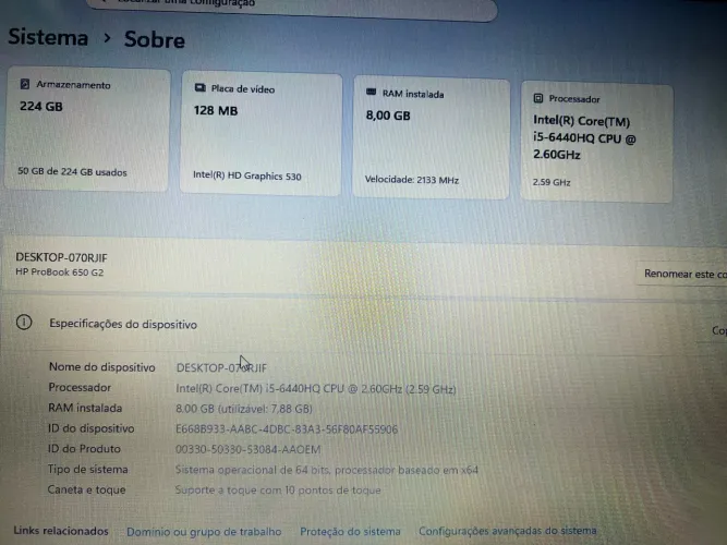 Notebook HP-650 G2