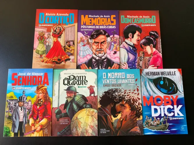 Kit 8 Quadrinhos literários 