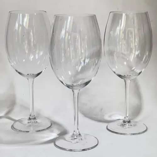 Trio de Taças Altas em cristal para vinho tinto