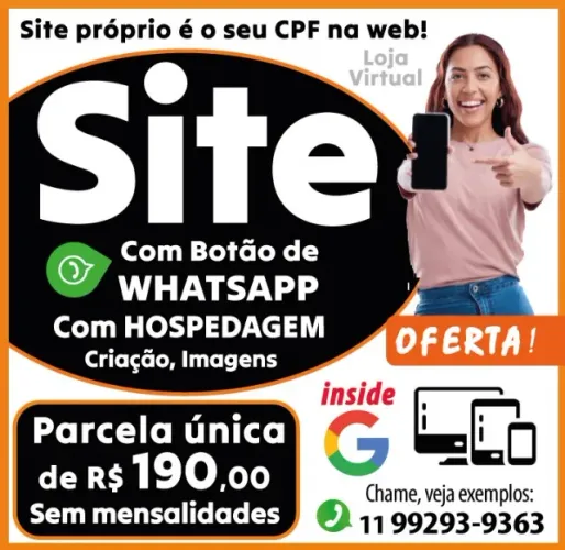 SITE PRÓPRIO COMPLETO PARA SEU TRABALHO, SERVIÇO, NEGÓCIO COM GOOGLE WHATSAPP E SEM MENSAL
