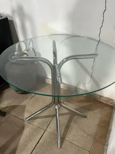 MESA DE VIDRO REDONDA
