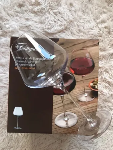 Taças Vinho Tinto Fontignac Borgonha Burgundy vidro soprado importado Alemanha 