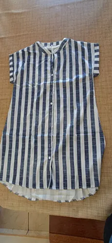 VESTIDO CHEMISE LISTRADO FEMININO CASUAL PRAIA.