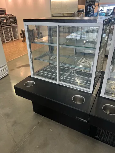 Vitrine expositora quente para salgados self service 1m novo