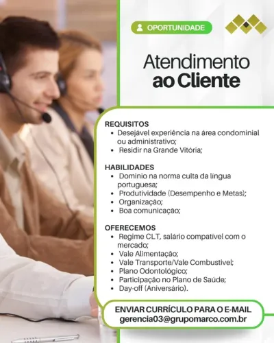 Vaga: Setor de Cadastro