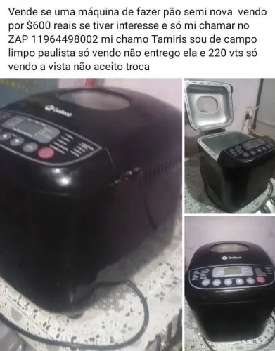 Vendo uma máquina de fazer pão 