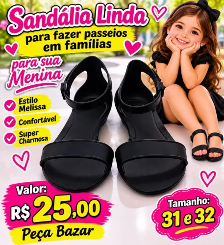 Sandália preta super estilosa peça bazar aceitamos cartão de crédito débito e pix